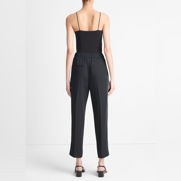 Vince. Large black trouser pants pull on elastic back waist women’s $325 work - Picture 3 of 12